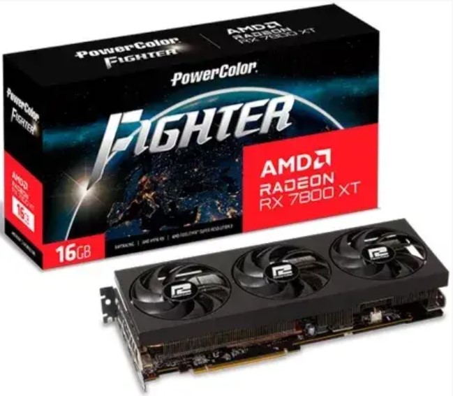 Відеокарта AMD Radeon RX 7800 XT 16GB GDDR6 Fighter PowerColor (RX 7800 XT 16G-F/OC)